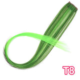 AISI BEAUTY Single Clip In One Piece Hair Extensions Rainbow Colors Synthetic Long Straight Ombre Pink Grey Hairpieces for Women