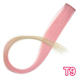 AISI BEAUTY Single Clip In One Piece Hair Extensions Rainbow Colors Synthetic Long Straight Ombre Pink Grey Hairpieces for Women