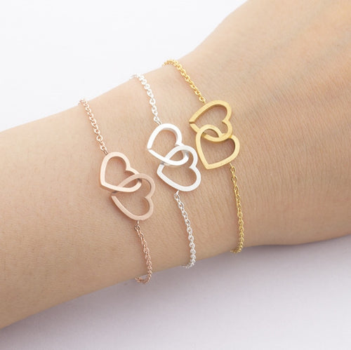 YWXXSZ   New Fashion Love Heart Bracelets for Women Charms Honey Bracelet Engagement Gifts Chain