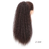 Doris Beauty Long Afro Kinky Curly Ponytail Extension 22 Inch Synthetic Drawstring Corn Hair Piece for Women Black Brown