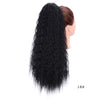 Doris Beauty Long Afro Kinky Curly Ponytail Extension 22 Inch Synthetic Drawstring Corn Hair Piece for Women Black Brown