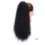 Doris Beauty Long Afro Kinky Curly Ponytail Extension 22 Inch Synthetic Drawstring Corn Hair Piece for Women Black Brown