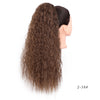 Doris Beauty Long Afro Kinky Curly Ponytail Extension 22 Inch Synthetic Drawstring Corn Hair Piece for Women Black Brown