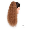 Doris Beauty Long Afro Kinky Curly Ponytail Extension 22 Inch Synthetic Drawstring Corn Hair Piece for Women Black Brown