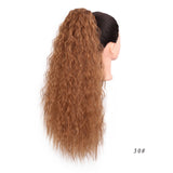 Doris Beauty Long Afro Kinky Curly Ponytail Extension 22 Inch Synthetic Drawstring Corn Hair Piece for Women Black Brown