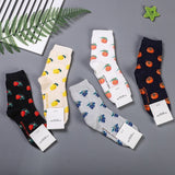 Korean Fruit Strawberry Peach Blueberry Lemon Women Crew Socks Warm Funny Cute Kawaii Streetwear Fashion Cotton Sock Skarpetki