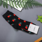 Korean Fruit Strawberry Peach Blueberry Lemon Women Crew Socks Warm Funny Cute Kawaii Streetwear Fashion Cotton Sock Skarpetki