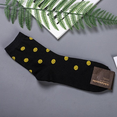 Korean Fruit Strawberry Peach Blueberry Lemon Women Crew Socks Warm Funny Cute Kawaii Streetwear Fashion Cotton Sock Skarpetki