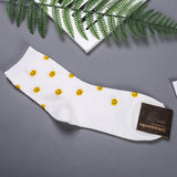 Korean Fruit Strawberry Peach Blueberry Lemon Women Crew Socks Warm Funny Cute Kawaii Streetwear Fashion Cotton Sock Skarpetki