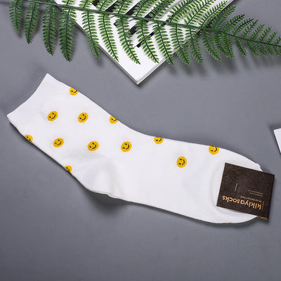 Korean Fruit Strawberry Peach Blueberry Lemon Women Crew Socks Warm Funny Cute Kawaii Streetwear Fashion Cotton Sock Skarpetki