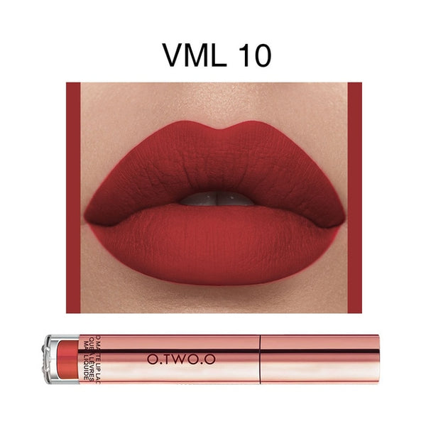 O.TWO.O Matte Lipstick Liquid Waterproof Long Lasting Velvet Lip Gloss Makeup Smooth Pigment Lip Tint Red Lips Cosmetics