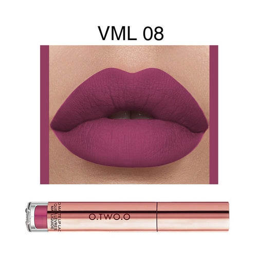 O.TWO.O Matte Lipstick Liquid Waterproof Long Lasting Velvet Lip Gloss Makeup Smooth Pigment Lip Tint Red Lips Cosmetics