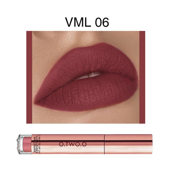 O.TWO.O Matte Lipstick Liquid Waterproof Long Lasting Velvet Lip Gloss Makeup Smooth Pigment Lip Tint Red Lips Cosmetics