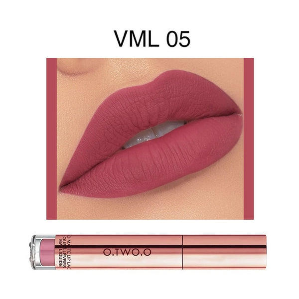 O.TWO.O Matte Lipstick Liquid Waterproof Long Lasting Velvet Lip Gloss Makeup Smooth Pigment Lip Tint Red Lips Cosmetics