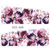 1 Sheet Water Transfer Women Full Cover Sticker Nail Art Decals Nail Art Beauty Purple Rose Decorations Polish Tips TRSTZ369-352