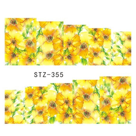 1 Sheet Water Transfer Women Full Cover Sticker Nail Art Decals Nail Art Beauty Purple Rose Decorations Polish Tips TRSTZ369-352