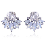 LUBOV Beautiful Multiple Colors Crystal Flower Stud Earrings Rhinestone Colorful Crystal Piercing Earrings Women Christmas Party