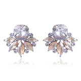 LUBOV Beautiful Multiple Colors Crystal Flower Stud Earrings Rhinestone Colorful Crystal Piercing Earrings Women Christmas Party