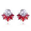 LUBOV Beautiful Multiple Colors Crystal Flower Stud Earrings Rhinestone Colorful Crystal Piercing Earrings Women Christmas Party