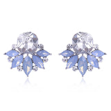 LUBOV Beautiful Multiple Colors Crystal Flower Stud Earrings Rhinestone Colorful Crystal Piercing Earrings Women Christmas Party