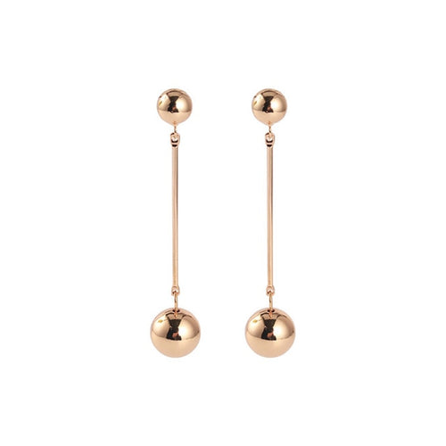 Personalized Punk  Fashion Round Ball Long Chain Dangle Jewelry Trendy Earrings For Women Beauty Decoration Statement Jewelry