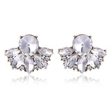 LUBOV Beautiful Multiple Colors Crystal Flower Stud Earrings Rhinestone Colorful Crystal Piercing Earrings Women Christmas Party