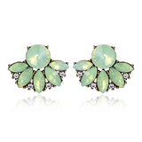 LUBOV Beautiful Multiple Colors Crystal Flower Stud Earrings Rhinestone Colorful Crystal Piercing Earrings Women Christmas Party