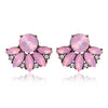 LUBOV Beautiful Multiple Colors Crystal Flower Stud Earrings Rhinestone Colorful Crystal Piercing Earrings Women Christmas Party