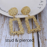 Big Vintage ZA Statement Clip Earrings for Women Without Piercing Hanging Earring 2019 Metal Ear Clips Fashion Jewelry Trend