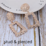 Big Vintage ZA Statement Clip Earrings for Women Without Piercing Hanging Earring 2019 Metal Ear Clips Fashion Jewelry Trend