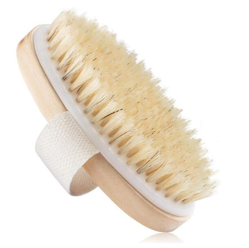 TREESMILE Exfoliating Wooden Body Massage Shower Brush Natural Bristle Bath Brush SPA Woman Man Skin Care Dry Body Brush D40