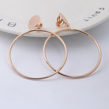 Simple Fashion Gold Silver Plated Geometric Big Round No Pierced Clip Earring for No Ear Hole Women Big Hollow Ear Clips Jewelry